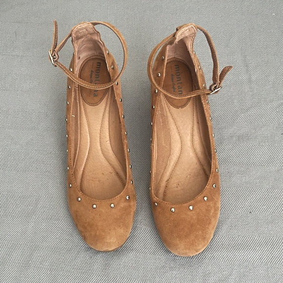 Montana Mary Jane women's shoes camel color suede size 8m - Picture 2 of 15
